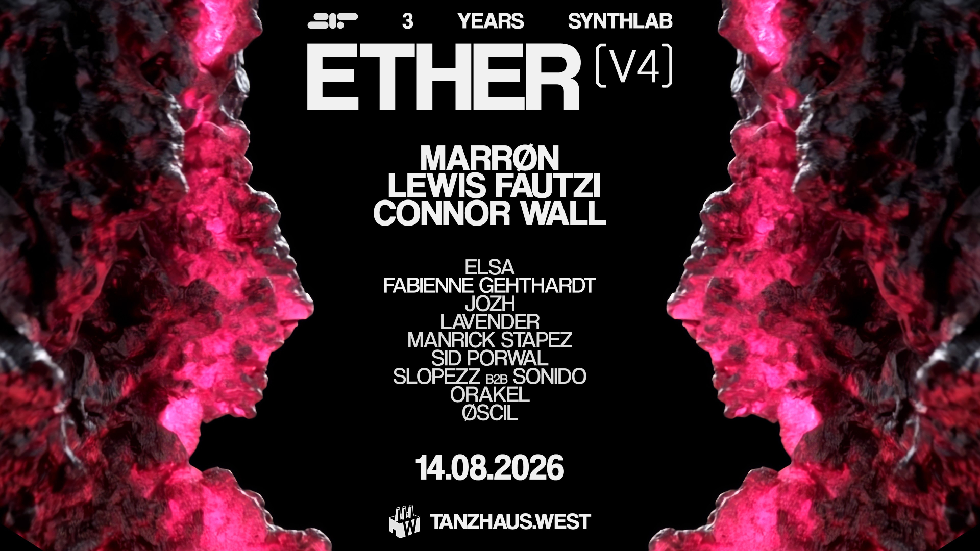 3 Years Synthlab: ETHER V4 w/ MARRØN, Lewis Fautzi, Connor Wall