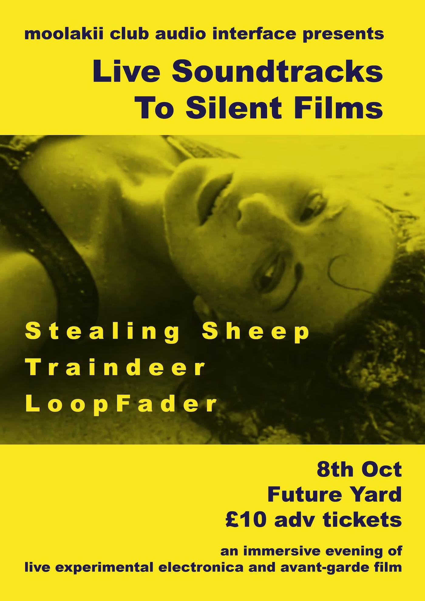 Moolakii Club Audio Interface presents LIVE SOUNDTRACKS TO SILENT FILMS at Future Yard, Merseyside