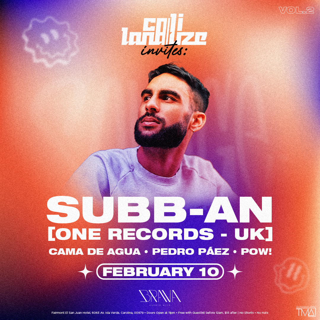 Cali Lanauze invites...Subb-an, at Club Brava - San Juan, Puerto Rico