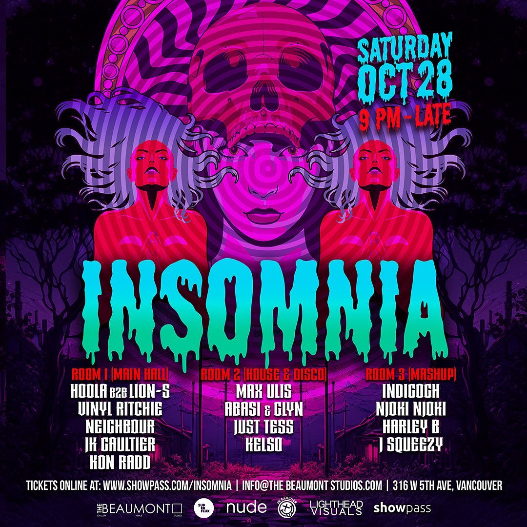 INSOMNIA at The Beaumont Studios Vancouver