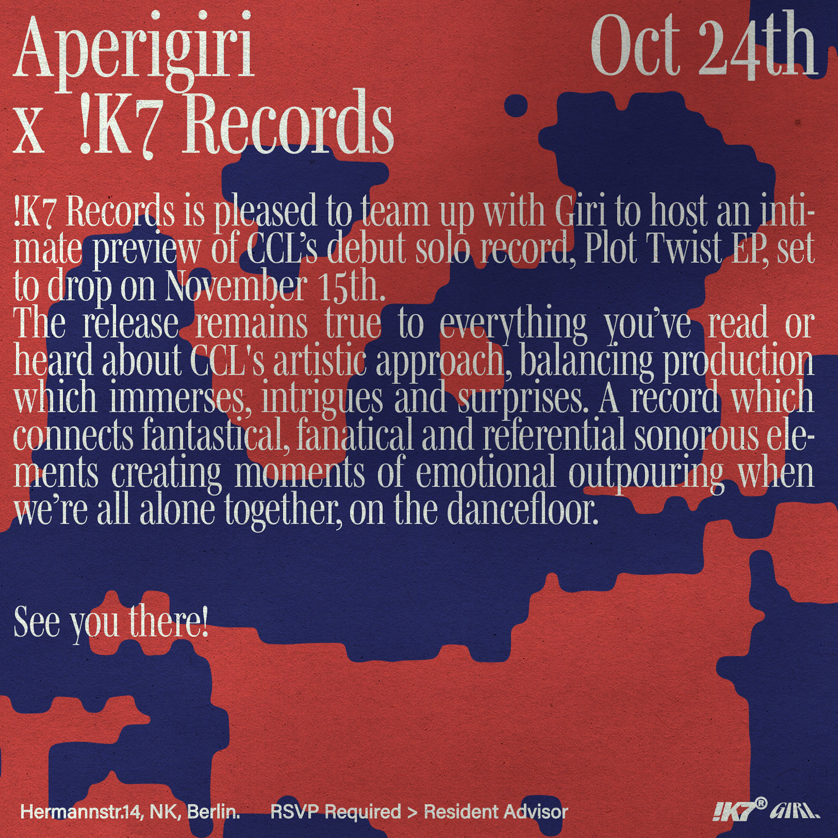 AperiGiri x !K7 Records bei Giri, Berlin