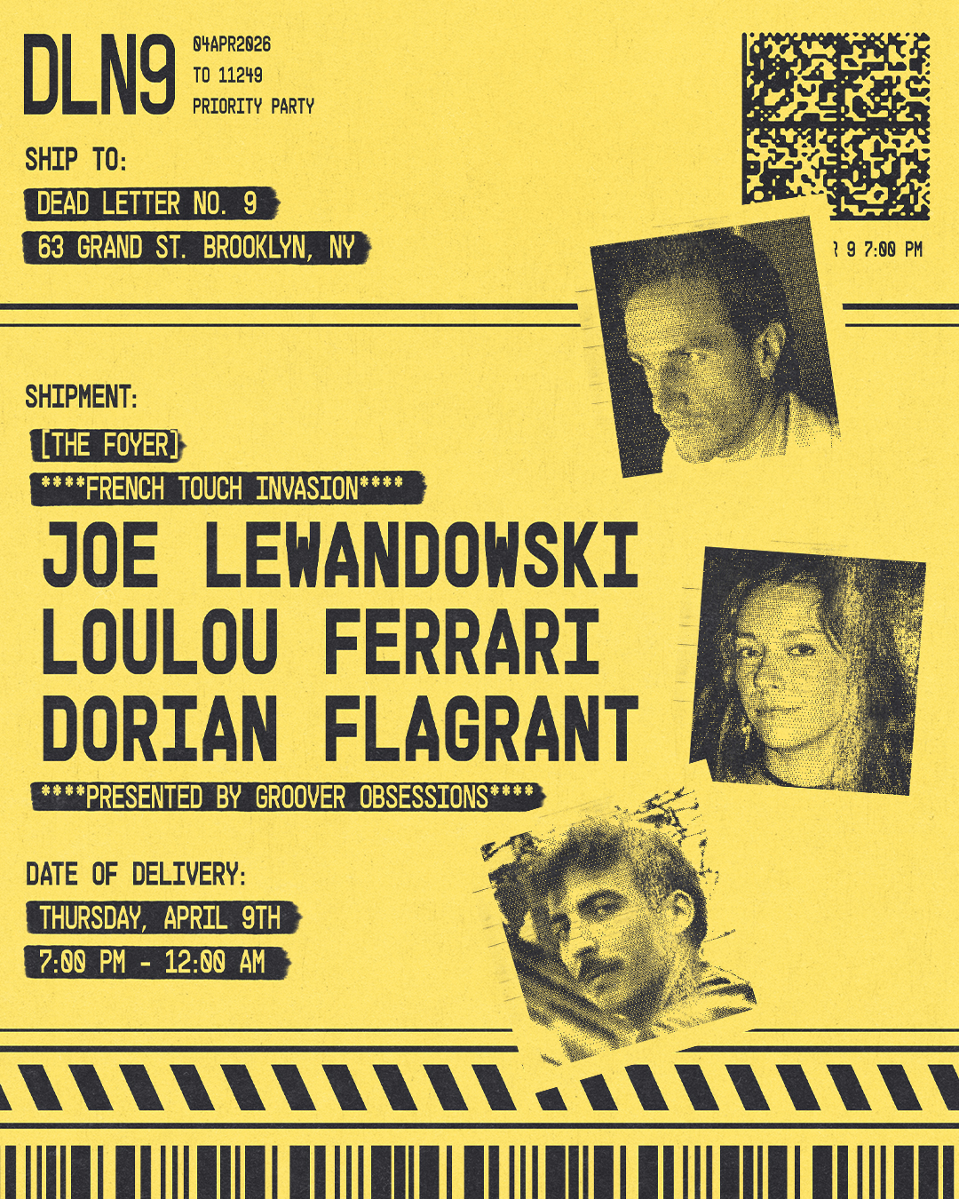 Joe Lewandowski, Loulou Ferrari, Dorian Flagrant - presented by Groover Obsessions