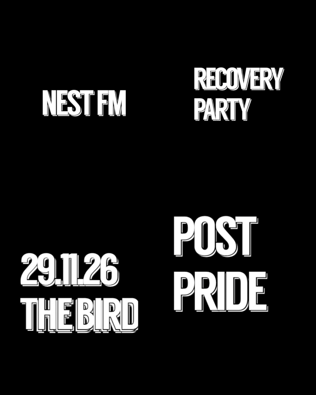 Nest Fm Post Pride Recovery Party