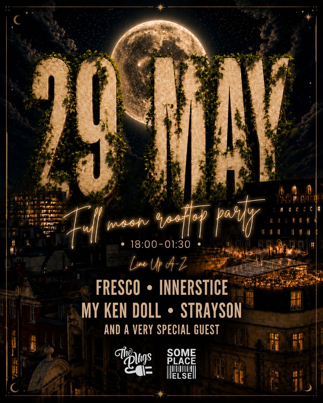 The Plugs X Some Place Else Events: Full Moon Rooftop Party
