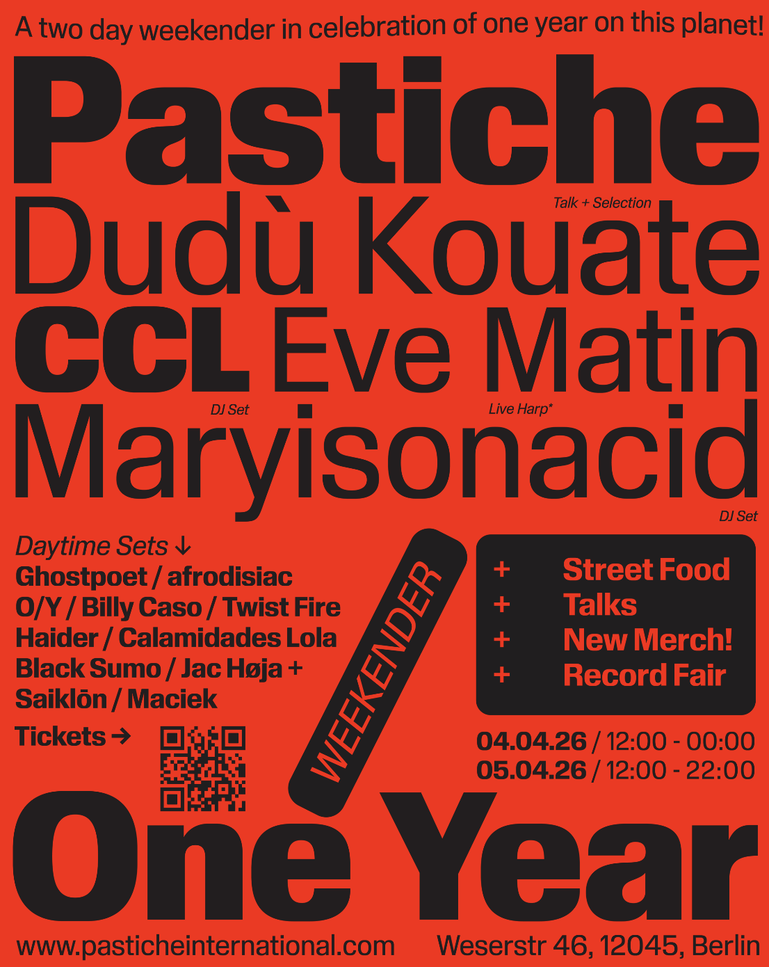 Pastiche One Year Weekender