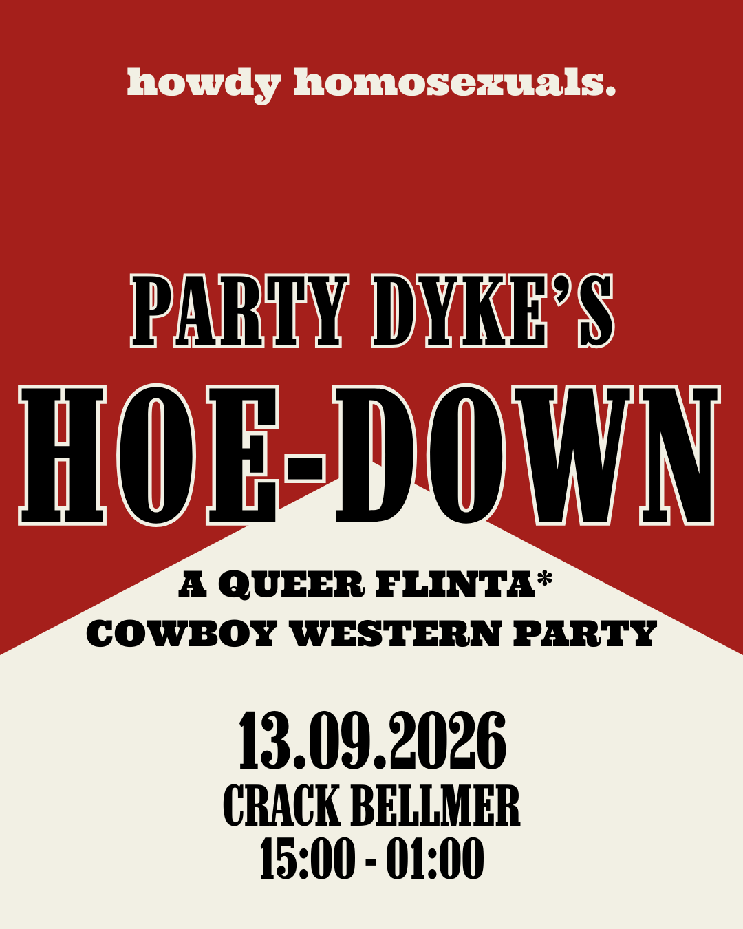Party Dyke's Hoe-Down: A Queer FLINTA* Cowboy Western Party