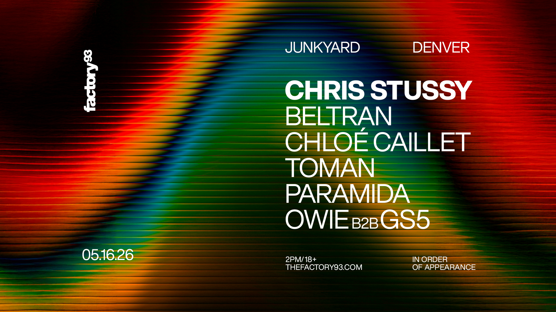 Factory 93 presents: Chris Stussy at JUNKYARD Denver