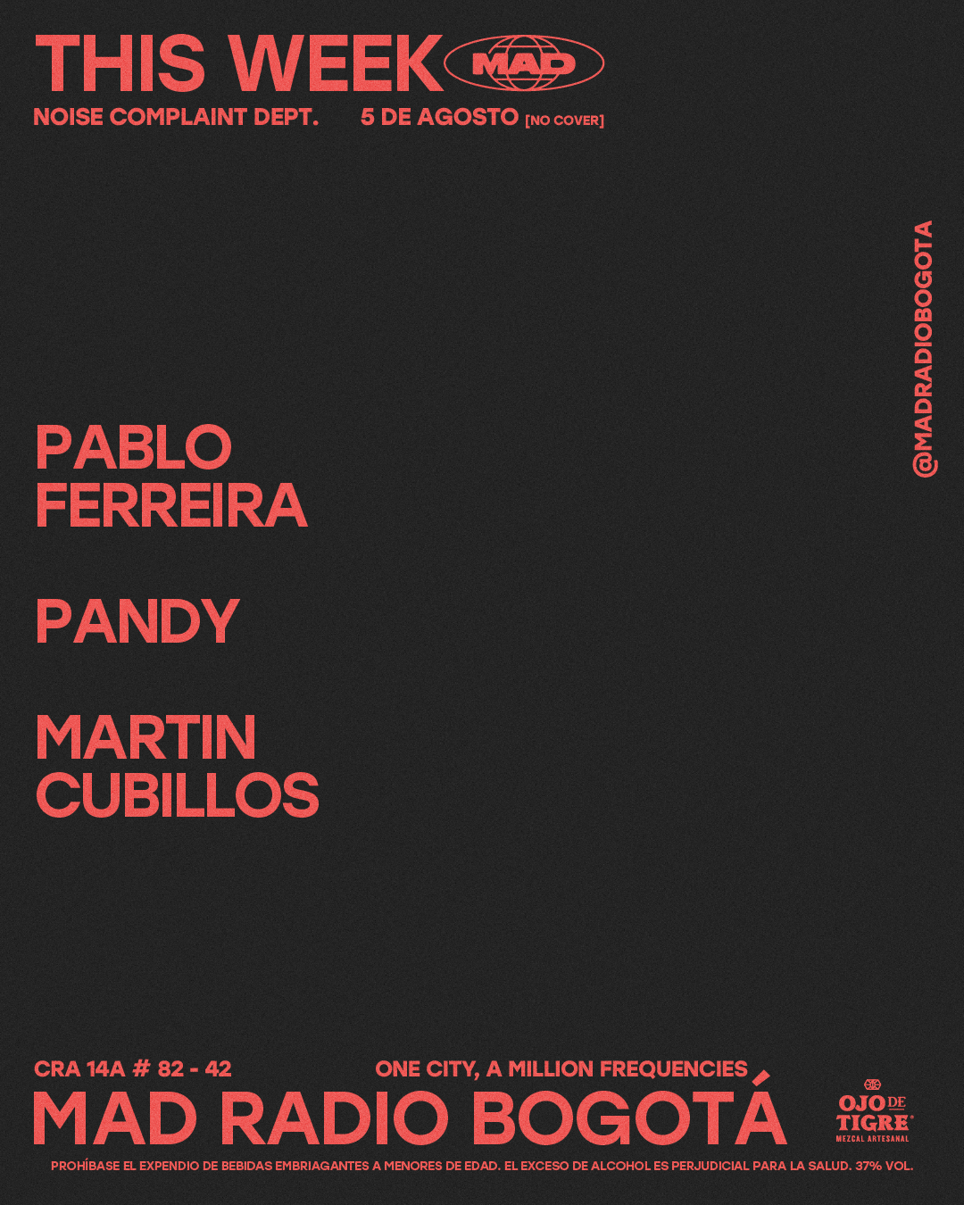 NOISE COMPLAINT DEPT: PABLO FERREIRA / Pandy / MARTIN CUBILLOS