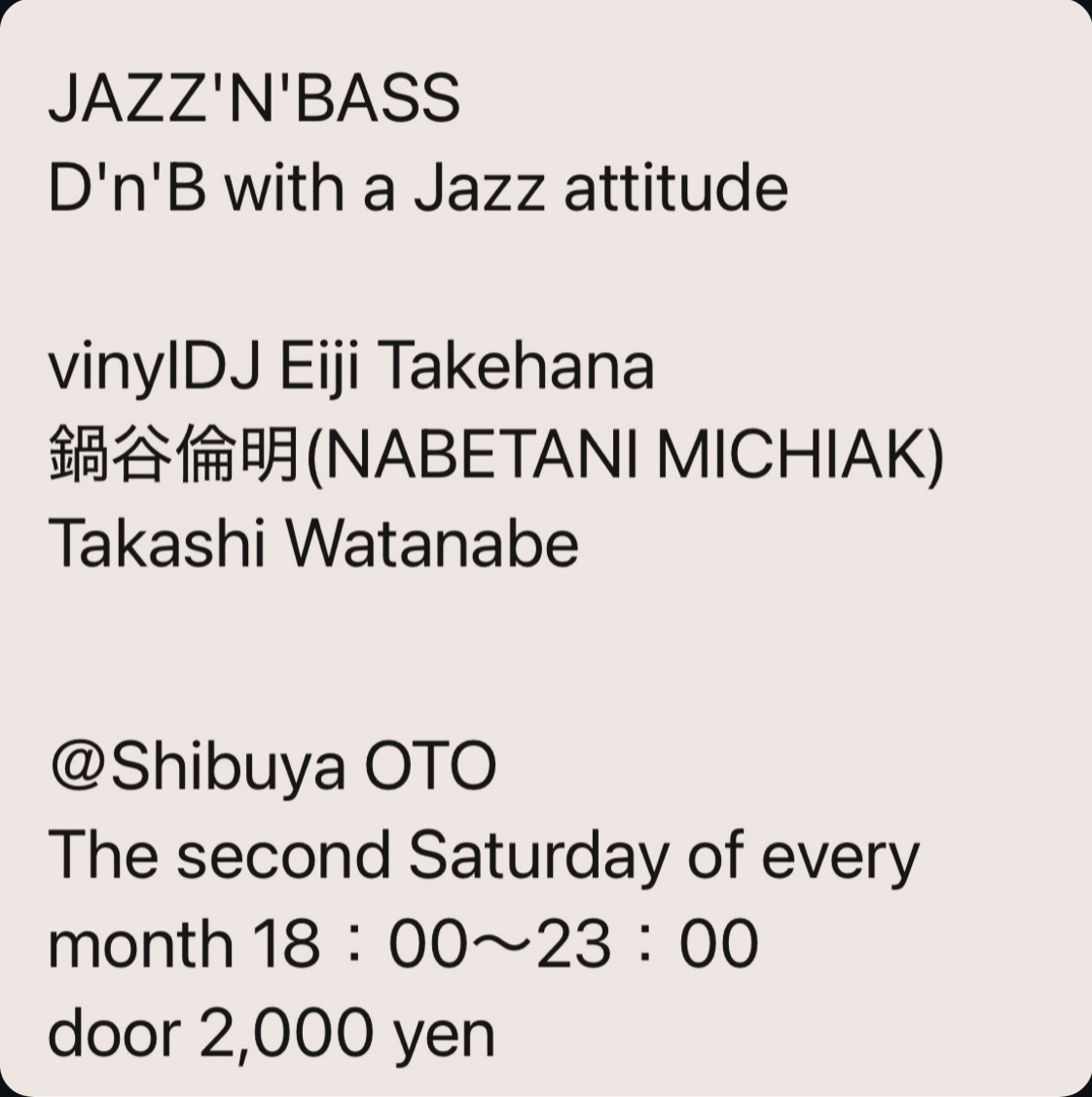JAZZ'N'BASS D'n'B with a Jazz attitude