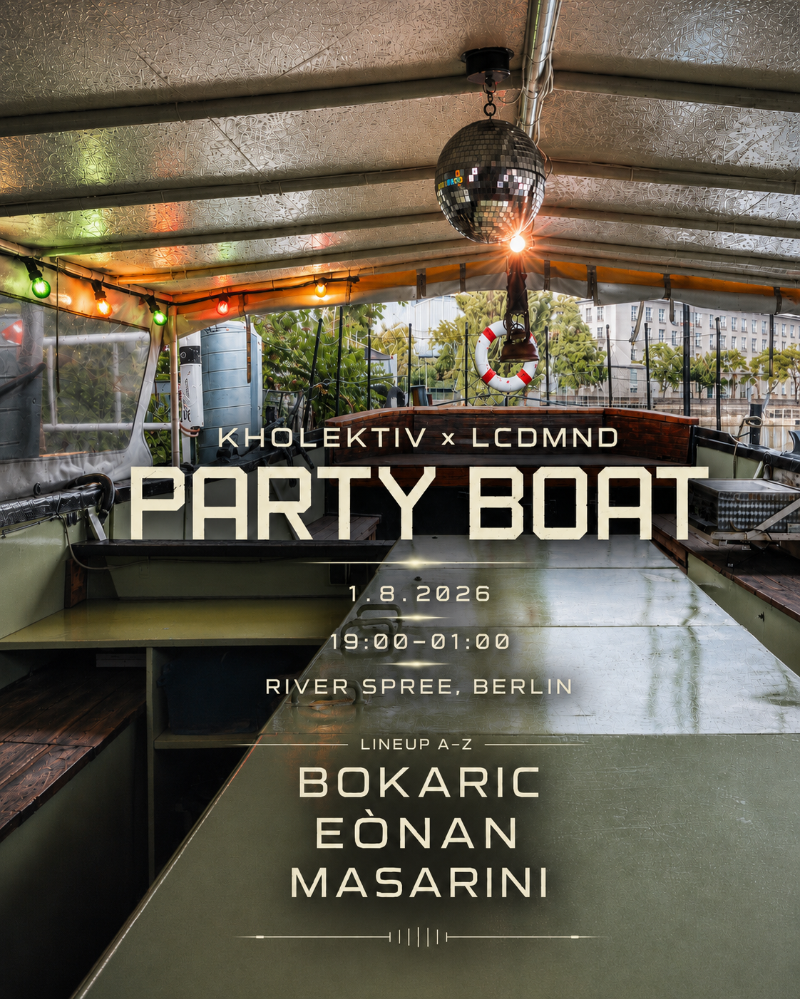 KHOLEKTIV x LCDMND Party Boat — TBA - River Spree, Berlin, Berlín