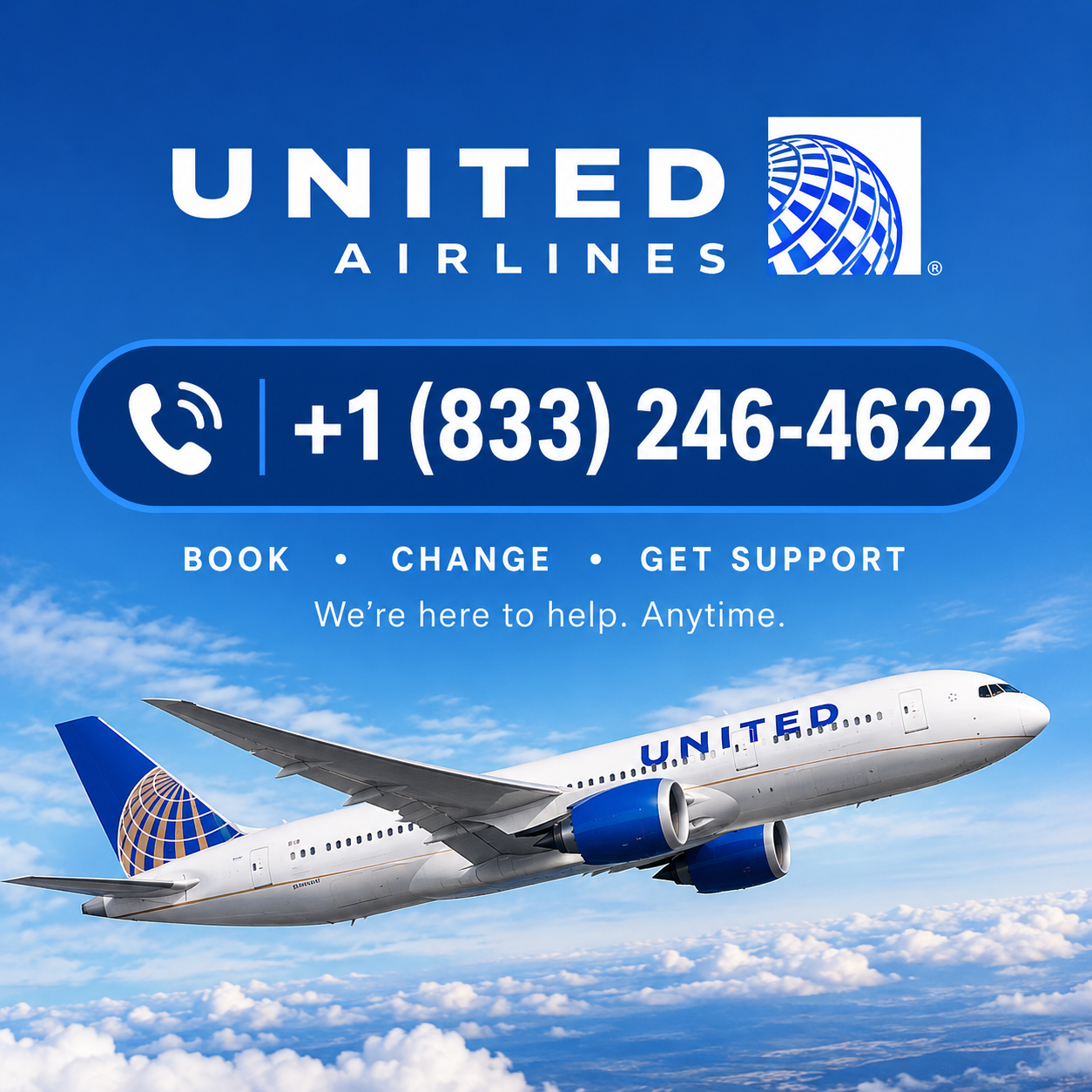 Flyer de +1 833 246 4622 || United Airlines Quebec Office