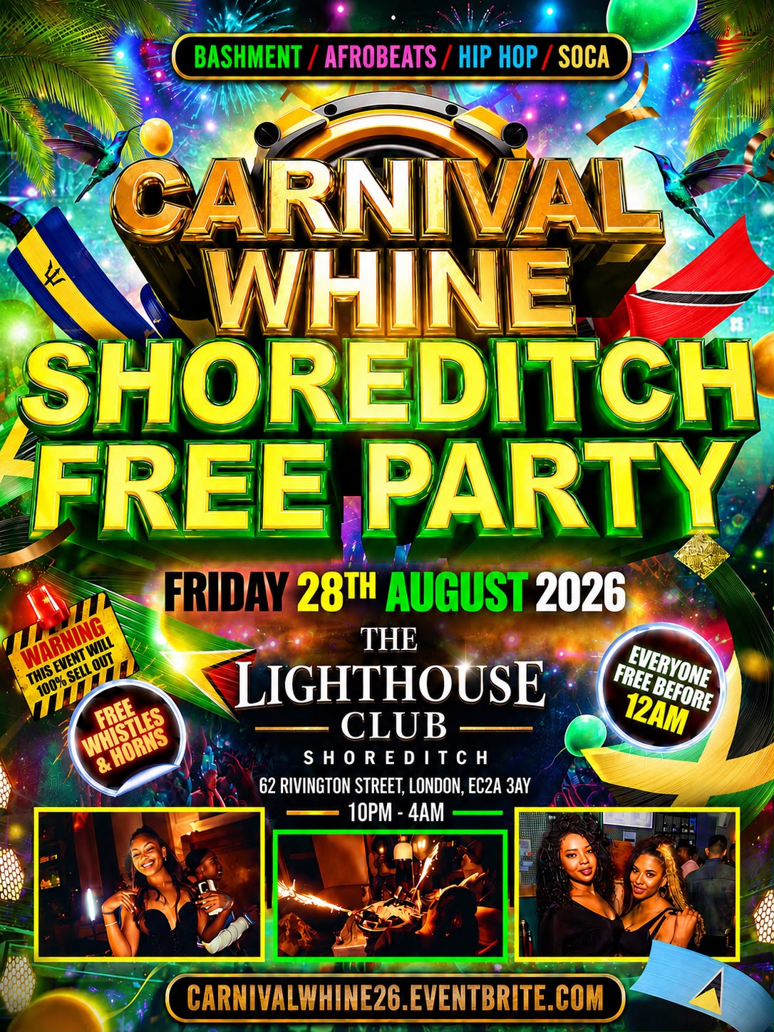 Carnival Whine – Shoreditch Free Party - The Lighthouse Bar & Club