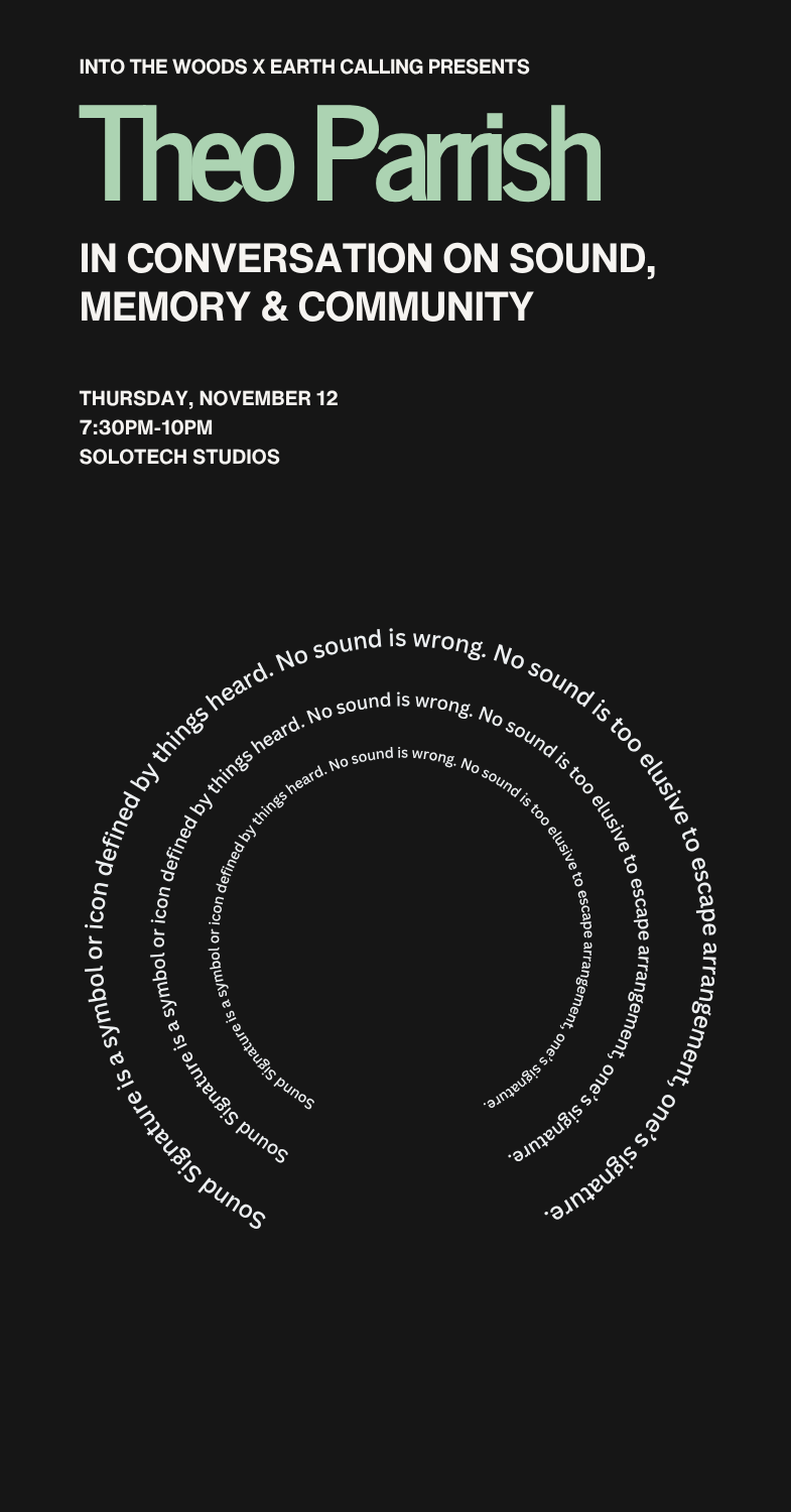 Theo Parrish In Conversation - Solotech Studios