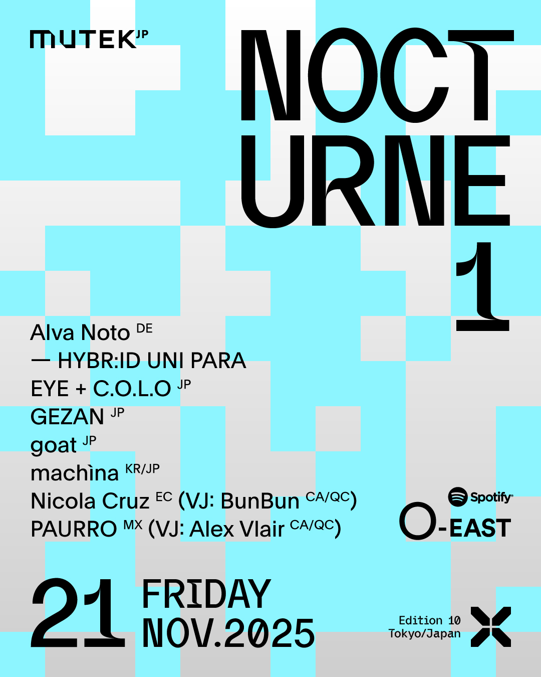 MUTEK.JP 2025: Nocturne 1 at Spotify O-EAST, Tokyo