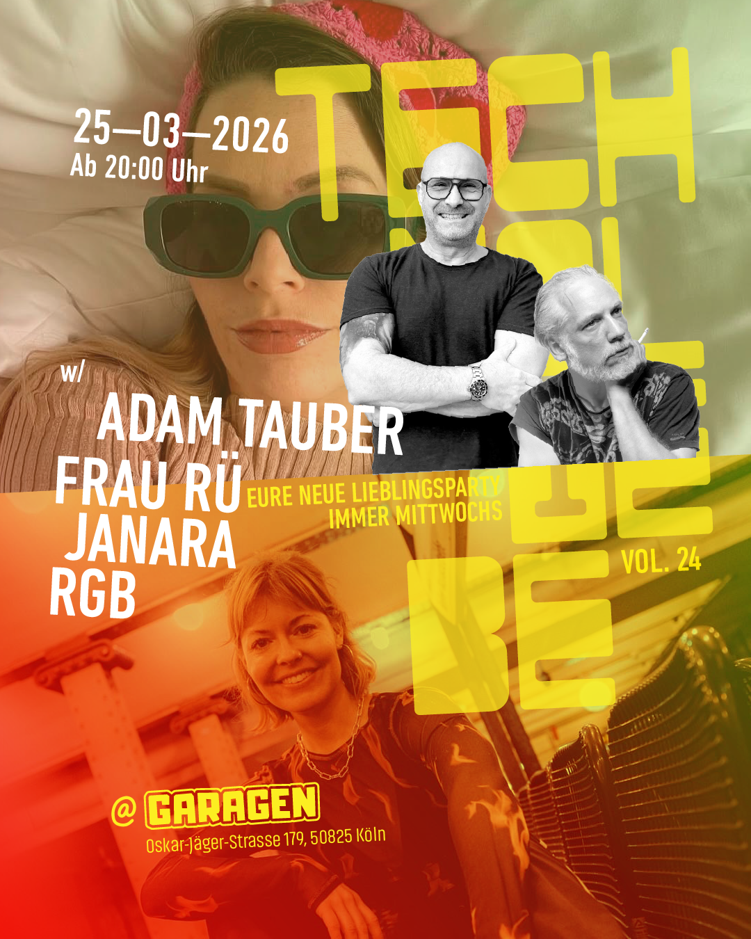 TECHNOLiEBE a.M. with ADAM TAUBER, FRAU RÜ, JANARA und RGB