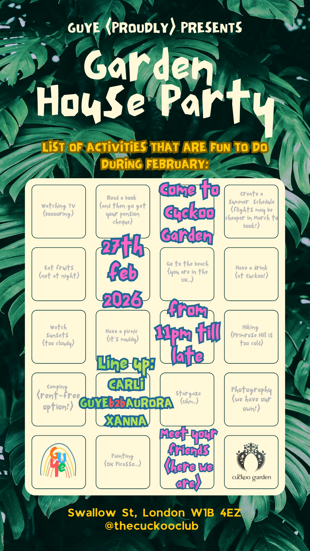 GUYE presents: Garden House Party