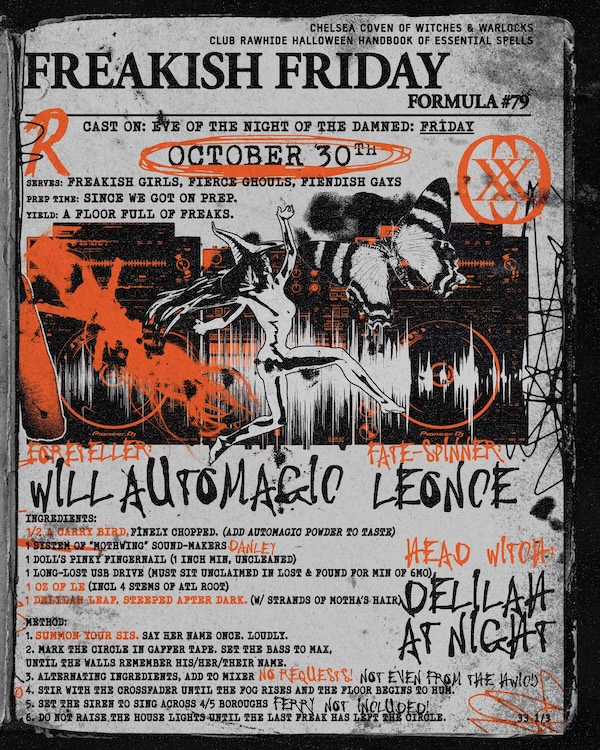 Club Rawhide FRIDAY: Freakish Friday Formula #79 with Will Automagic, Leonce, Delilah At Night