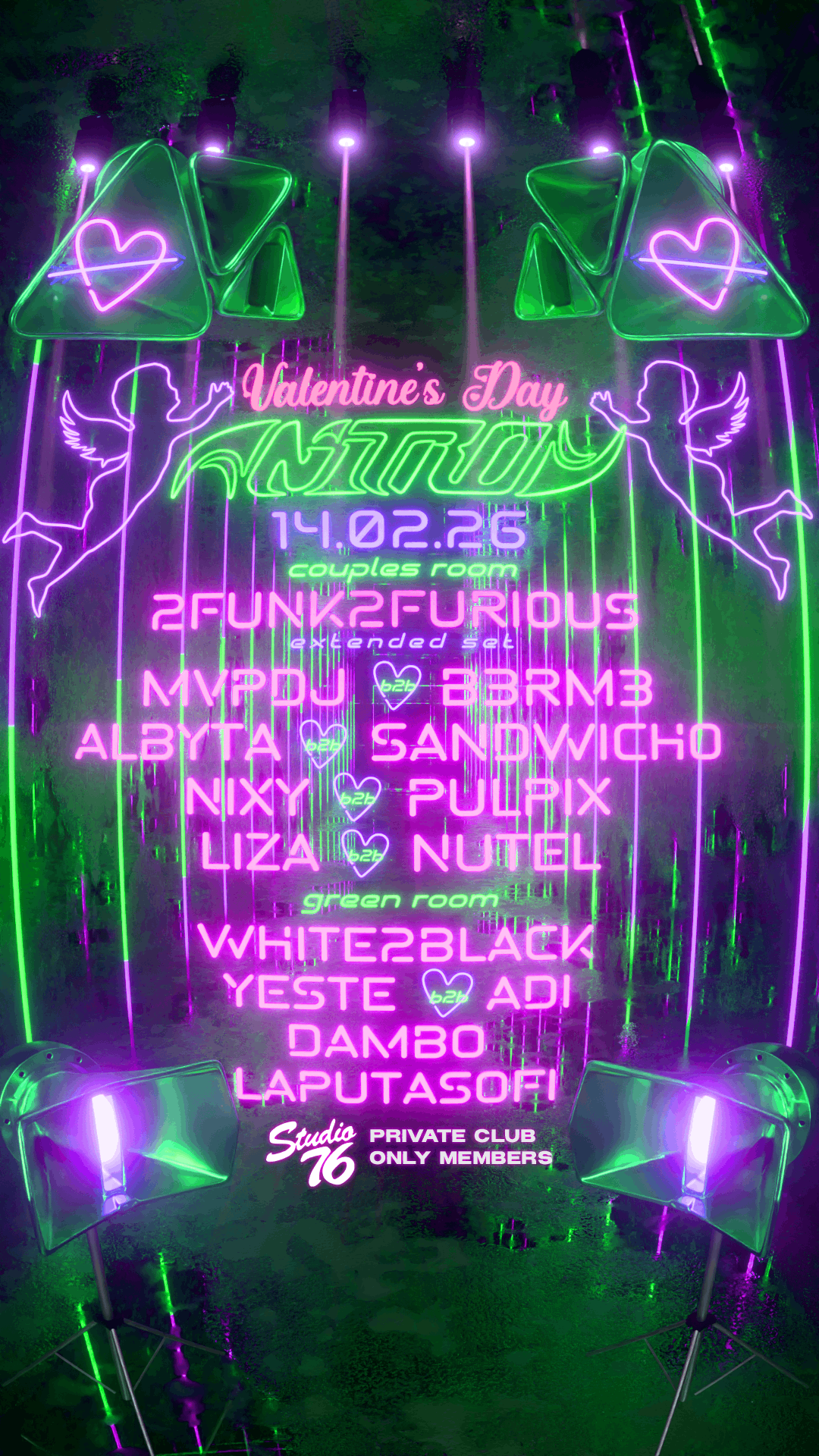 NITRO VALENTINE'S DAY: 2FUNK2FURIOUS + SANDWICHO B2B ALBYTA + MVPDJ B2B B3RME + Many more DJs