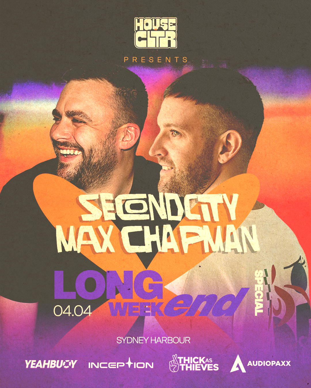 House CLTR Sydney ft Secondcity (uk) + Max Chapman (uk) // Long Weekend Boat Party