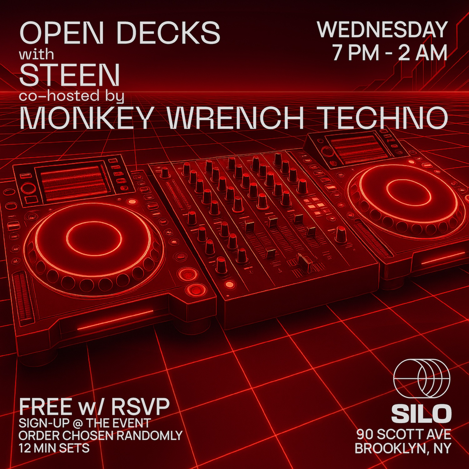 Open Decks with STEEN and Monkey Wrench Techno