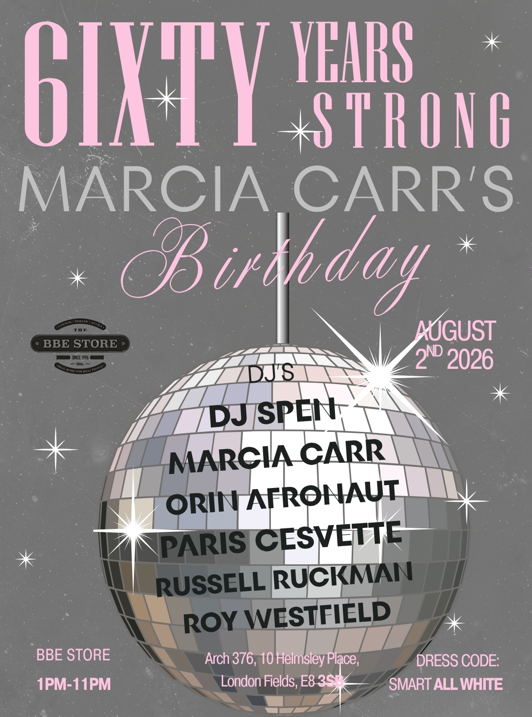 60 Years Strong: Wear WHITE | Birthday w/ Marcia Carr / DJ Spen / Afronaut / Paris Cesvette