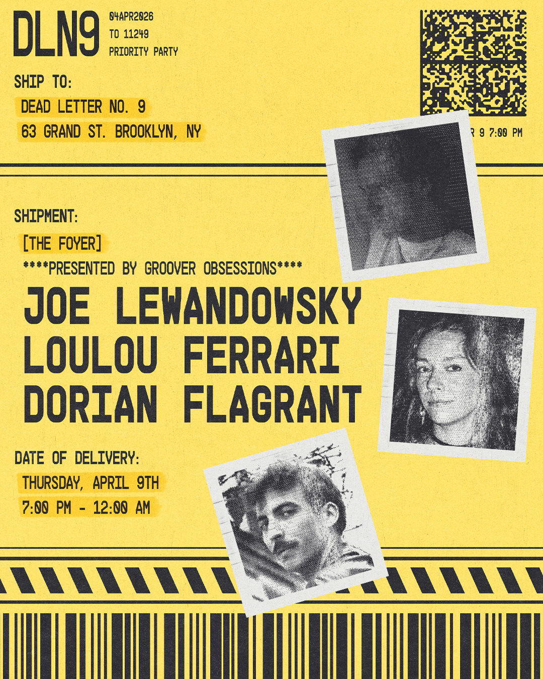 Joe Lewandowsky, Loulou Ferrari, Dorian Flagrant - presented by Groover Obsessions