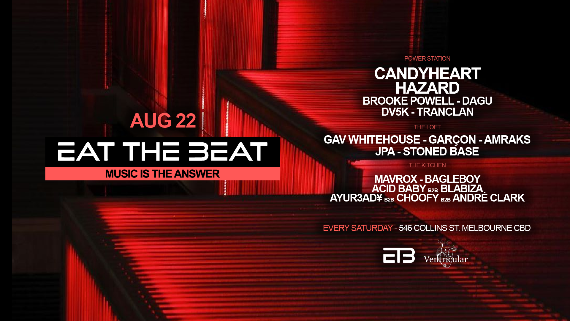 Eat The Beat Saturdays - Aug 22