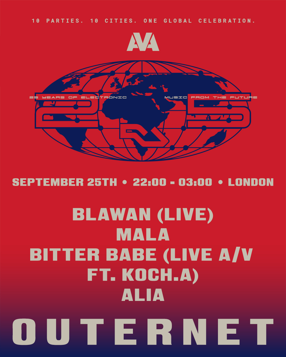 AVA London x RA25 - Blawan Live, Mala, Bitter Babe Live AV feat. Koch.a, AliA