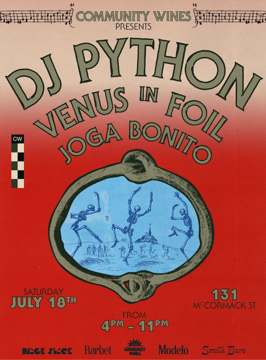 Community Wines presents DJ Python, Venus in Foil, Joga Bonito