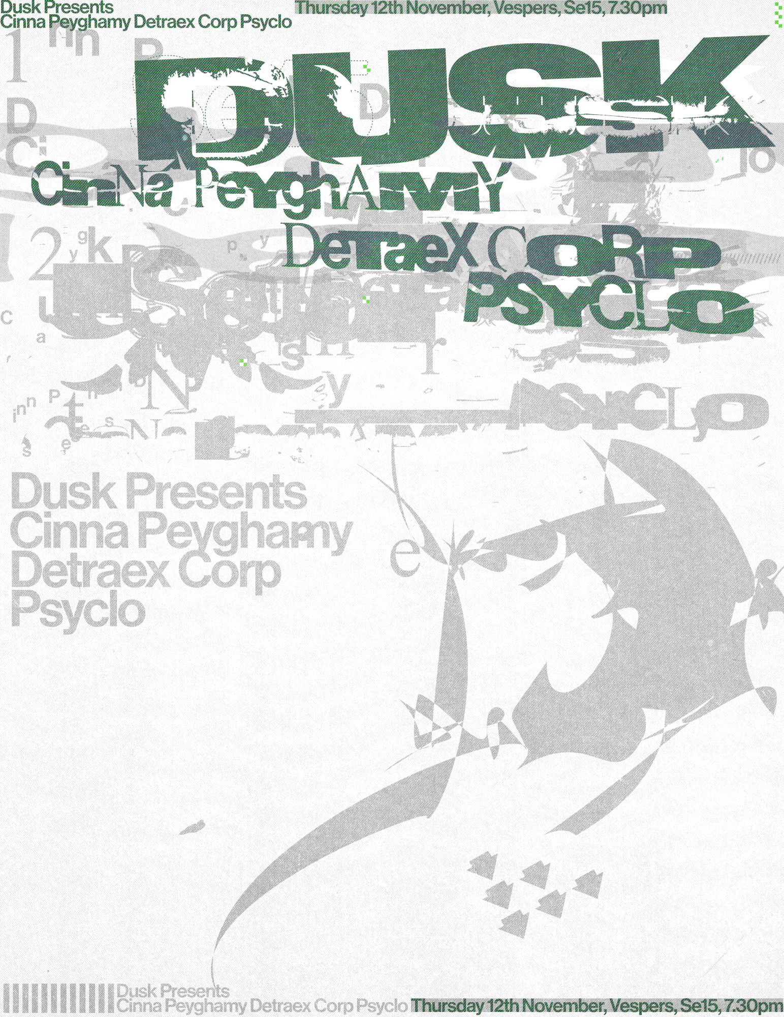 DUSK presents: Cinna Peyghamy, Detraex Corp, Psyclo