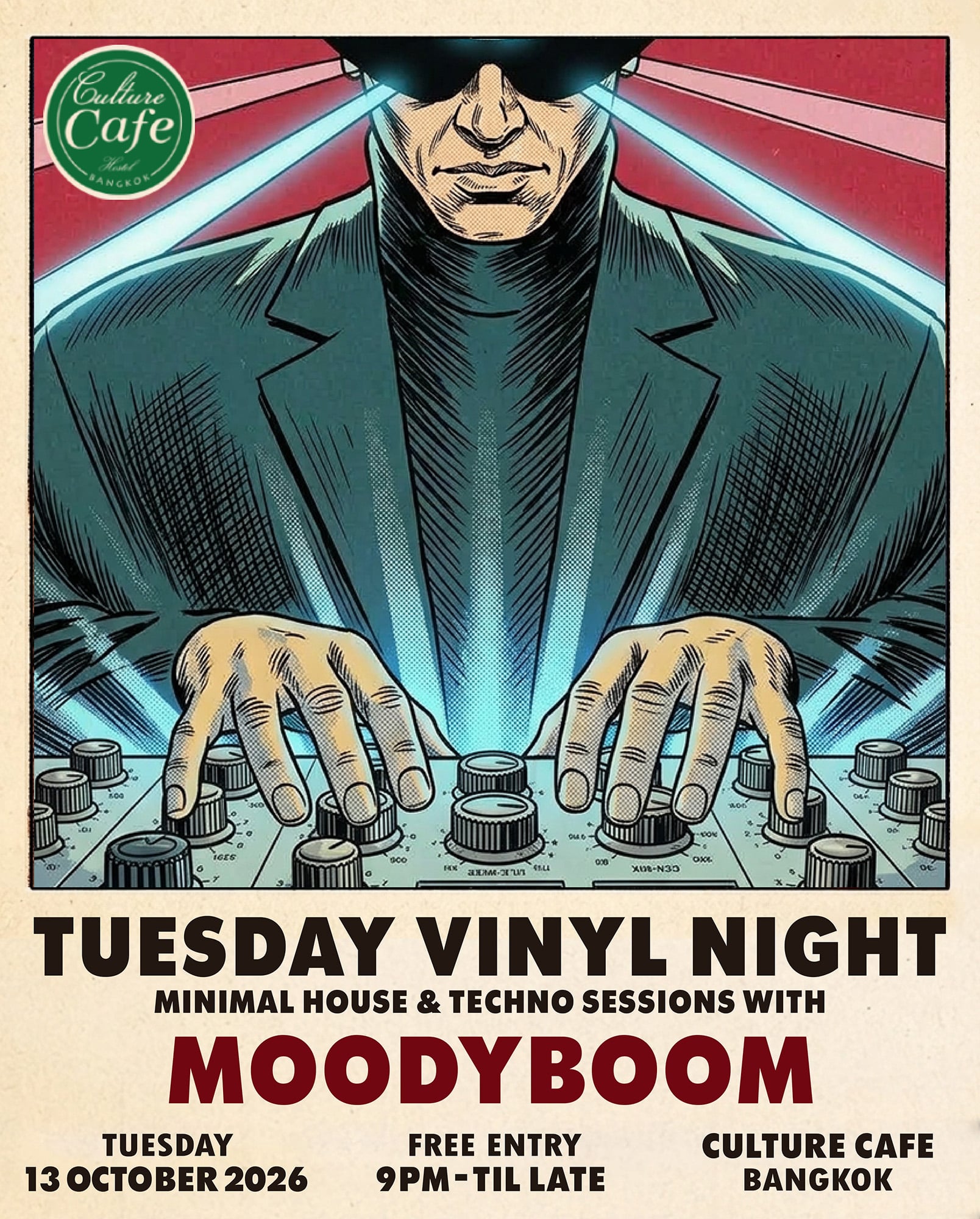 Bangkok Vinyl Minimal&Techno Sessions with MOODYBOOM / Highwire crew