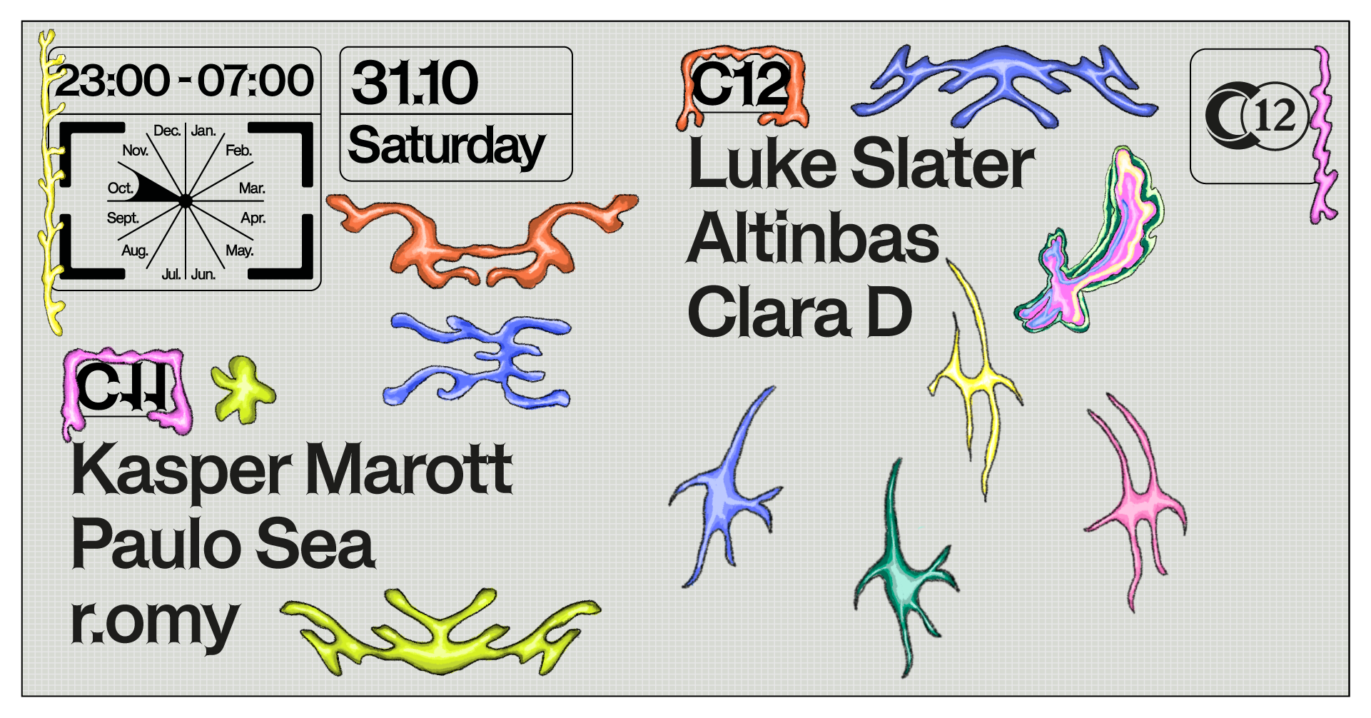 C12 Halloween with Luke Slater, Kasper Marott, Clara D, Paulo Sea