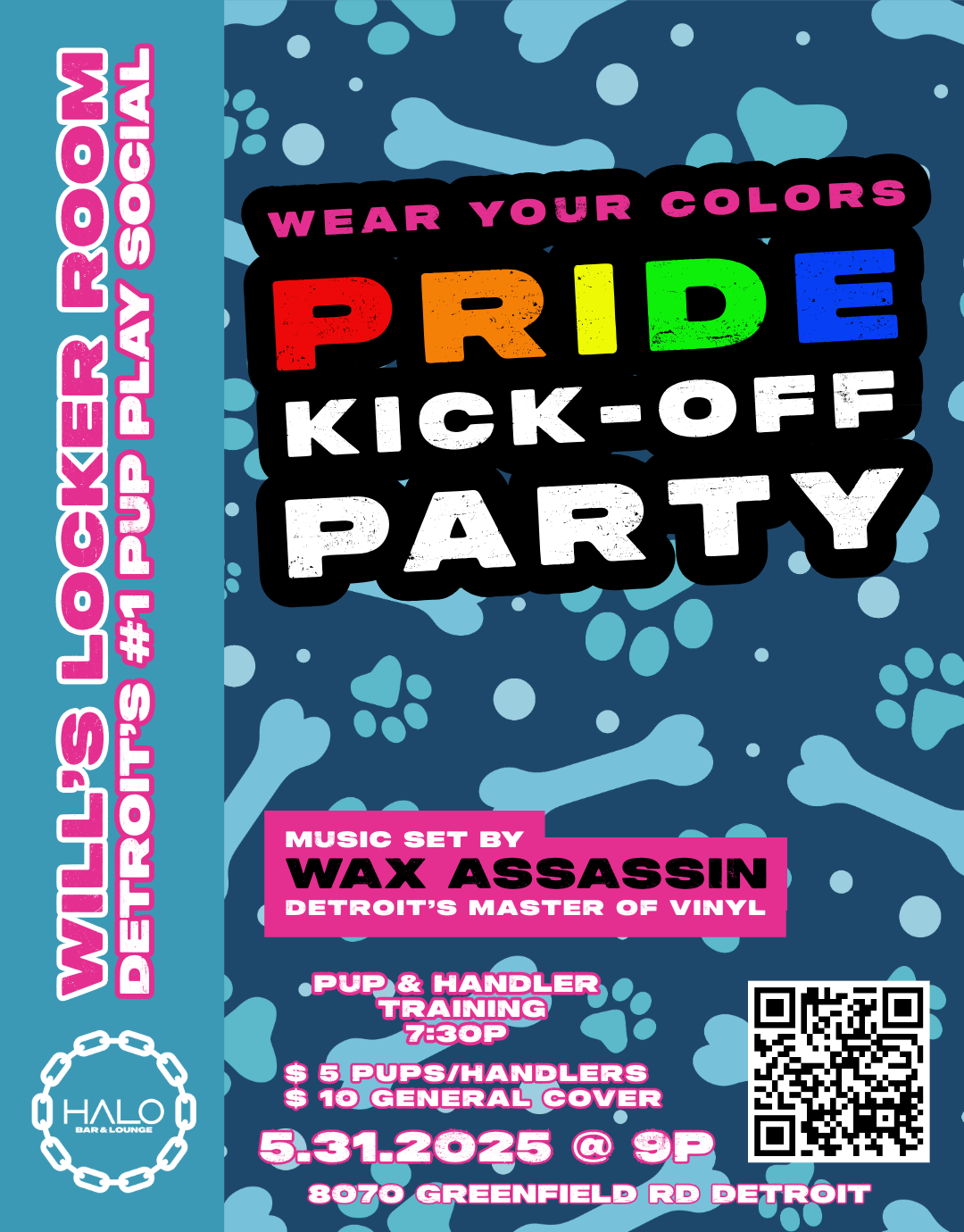 WILL'S LOCKER ROOM: PRIDE KICK-OFF PARTY - A PUP PLAY SOCIAL EVENT at Halo Bar and Lounge, Detroit will-s-locker-room-pride-kick-off-party-a-pup-play-social-event-at-halo-bar-and-lounge-detroit