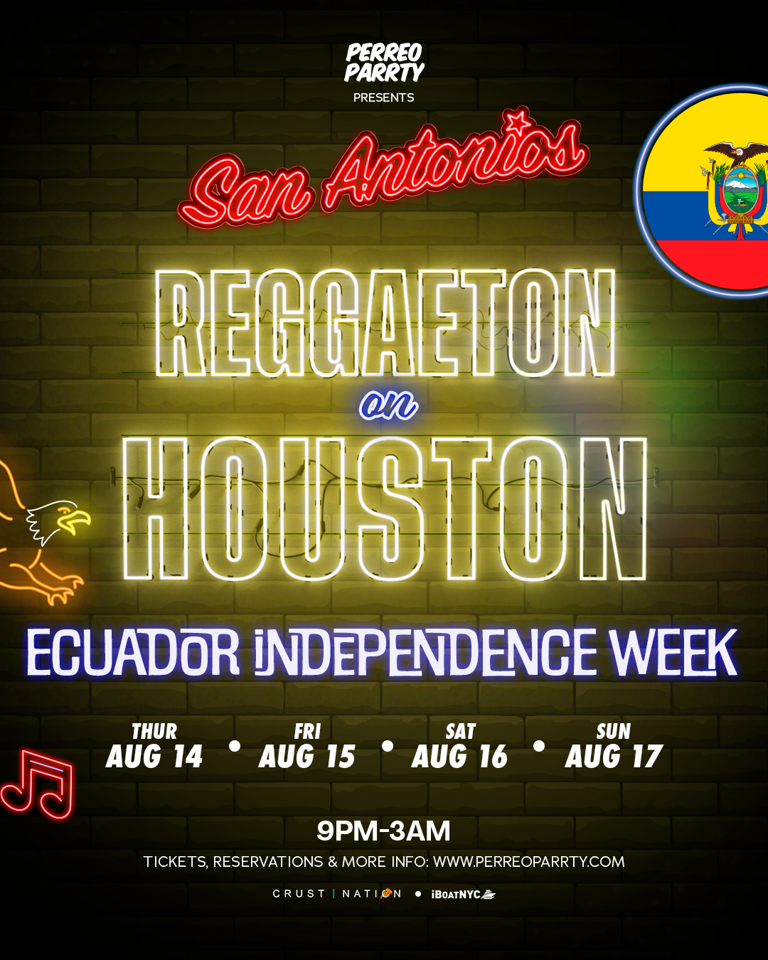 Ecuadorian Independence Week Reggaeton on Houston – Perreo Party NYC - San Antonios