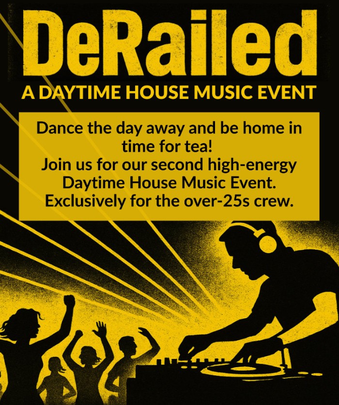 Derailed 2.0 - Daytime House Music party - Tetbury Goods Shed
