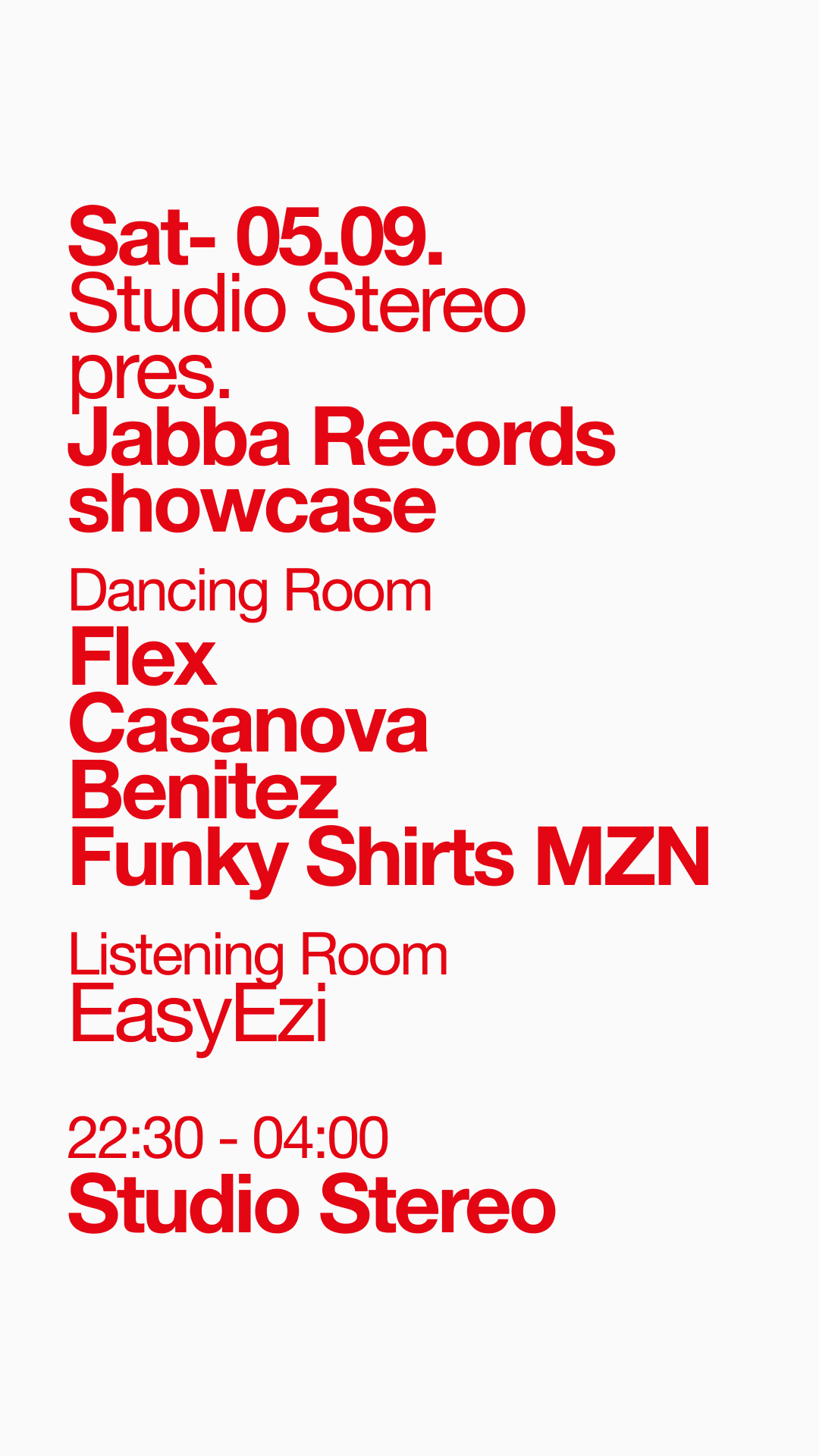 Studio Stereo pres. Jabba Records showcase