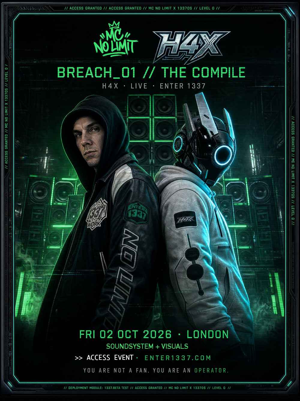 NO LIMIT MUSIC x 1337OS // BREACH_01 — New Gamified Live Show