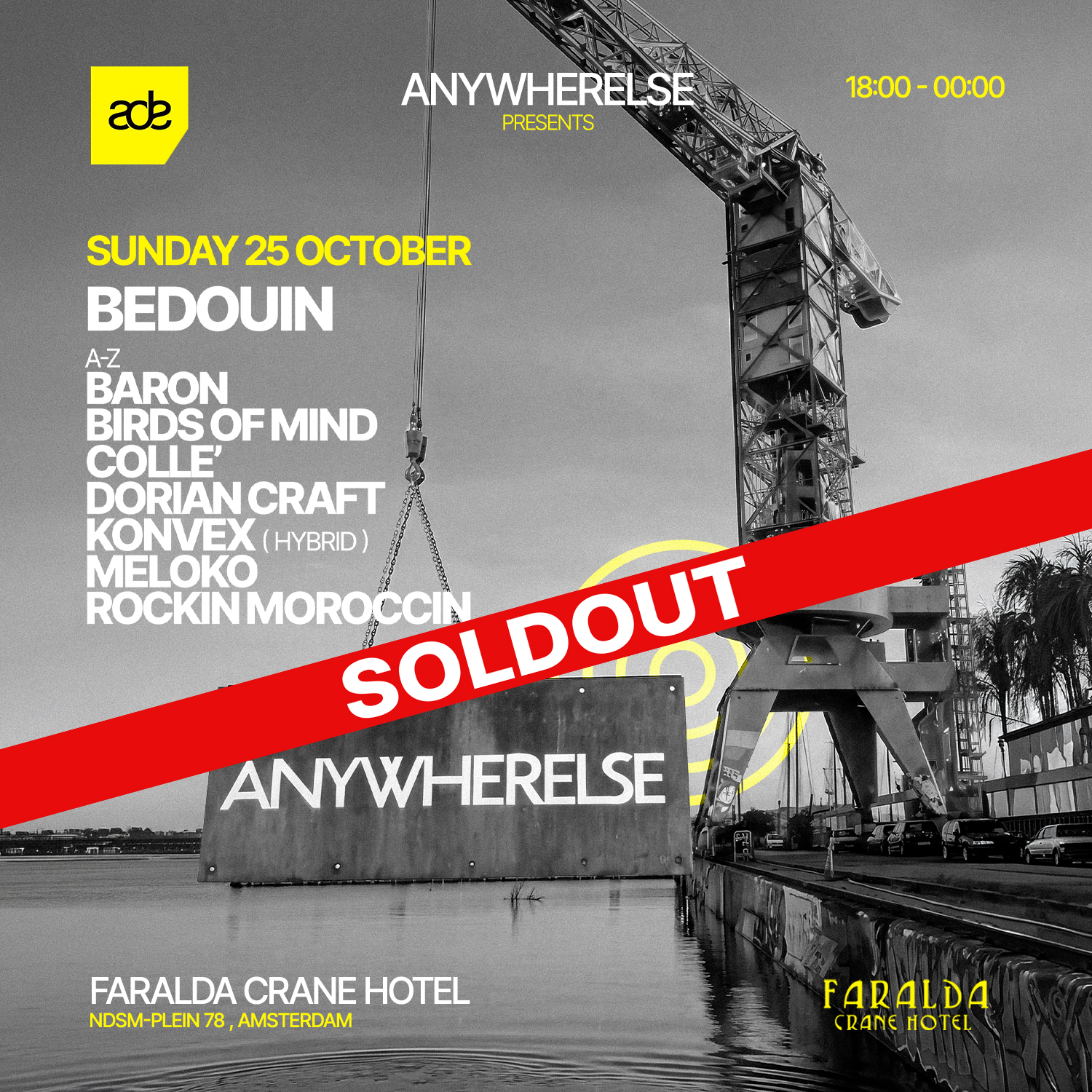 Anywherelse presents: Bedouin at Faralda Crane — ADE 2026 [ SOLD OUT ]