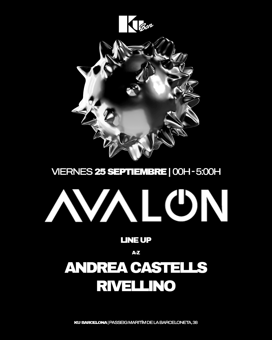 Free Tickets AVALON: Rivellino B2B Andrea Castells (All Night Long)