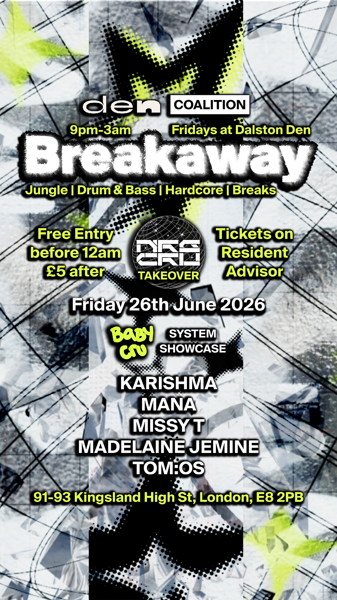 Breakaway: NRG CRU Takeover - FREE ENTRY BEFORE 12 - Jungle, Drum & Bass and 140