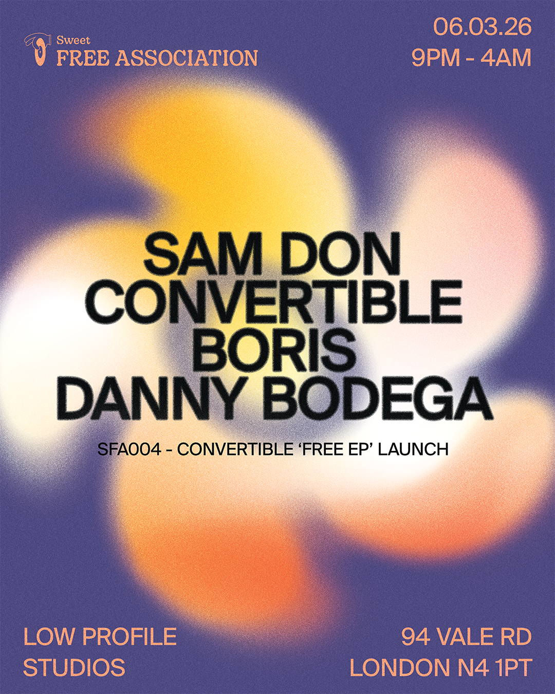 SFA004 'Convertible - Free EP' Launch Party! Convertible, Sam Don, Boris, Danny Bodega