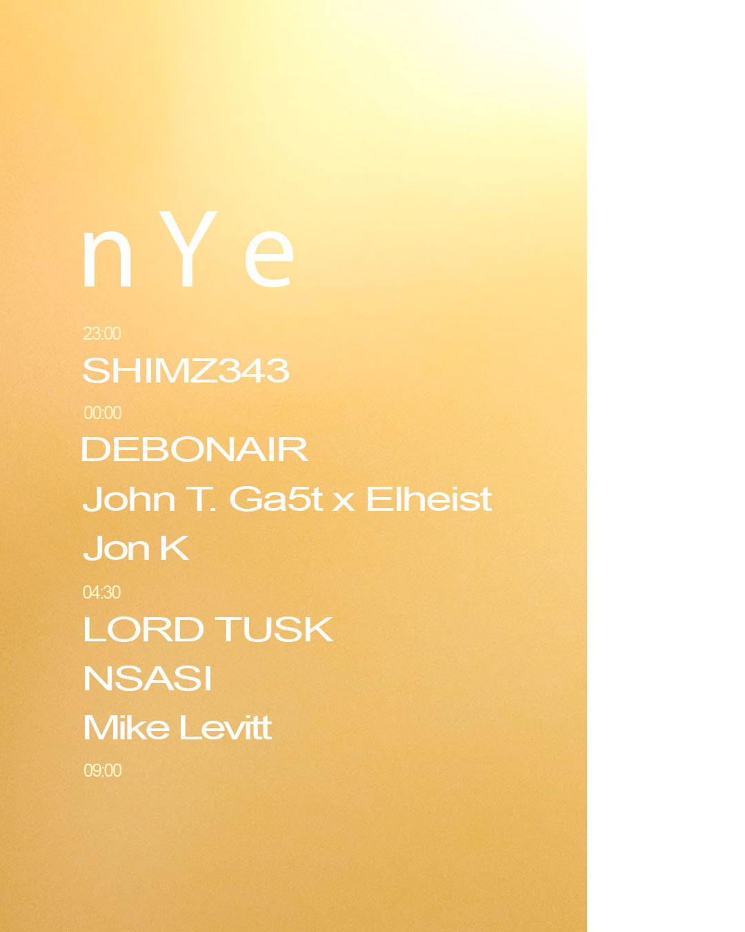 O R M S I D E :   n Y e  23:00>09:00