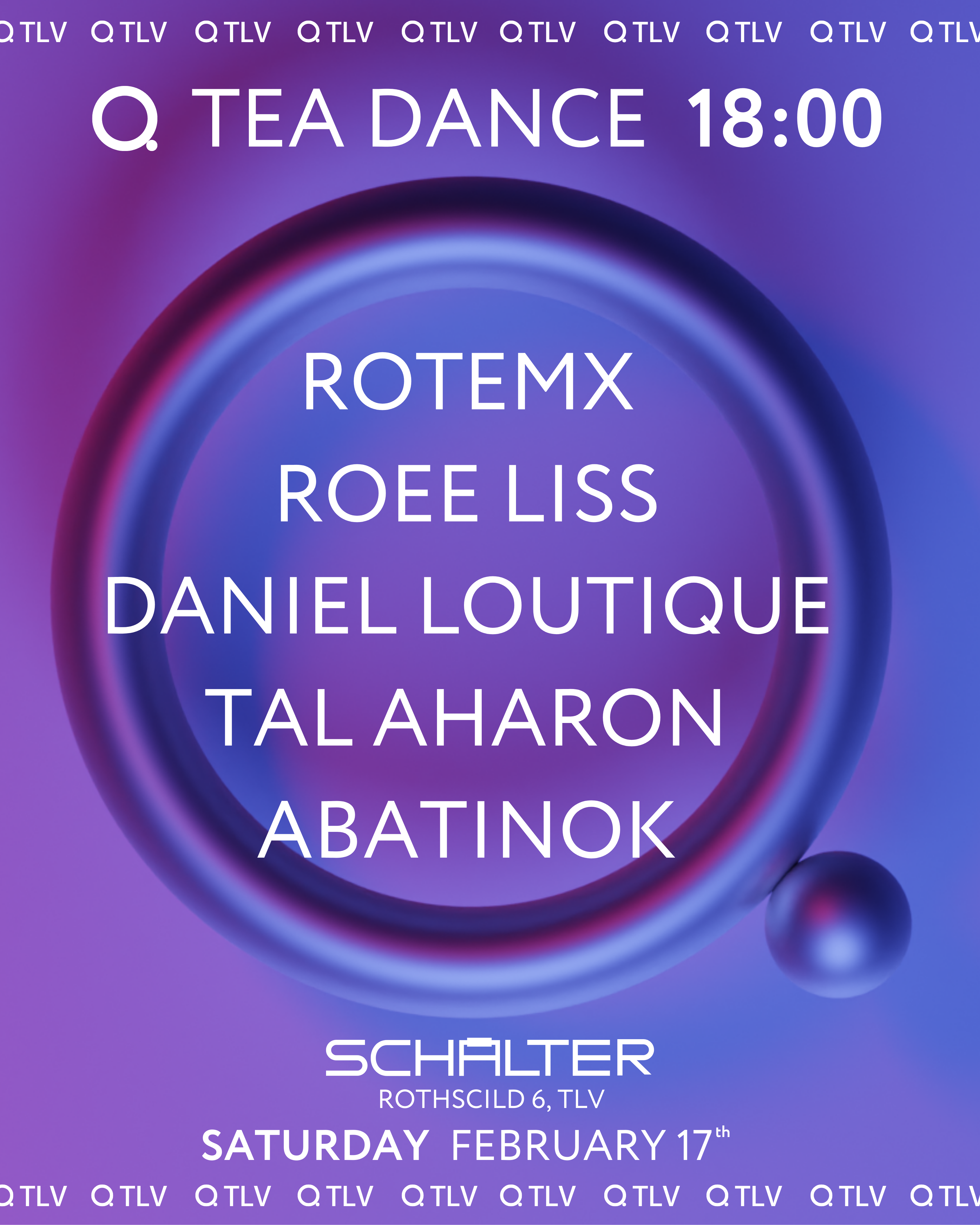 Q TEA DANCE at Schalter, Tel Aviv