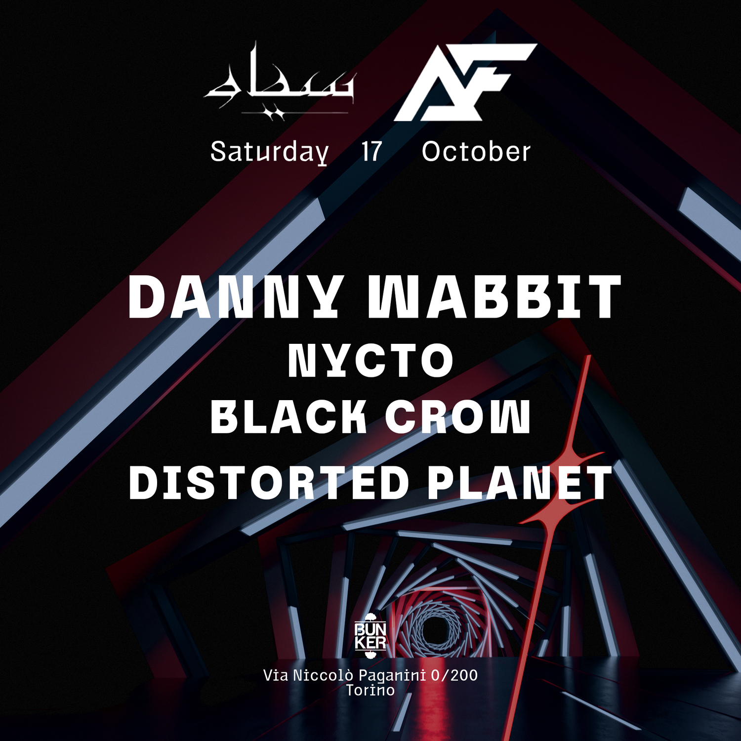 SIAH x Abandoned Factory w/ Danny Wabbit, NYCTO, BLACK CROW, Distorted Planet