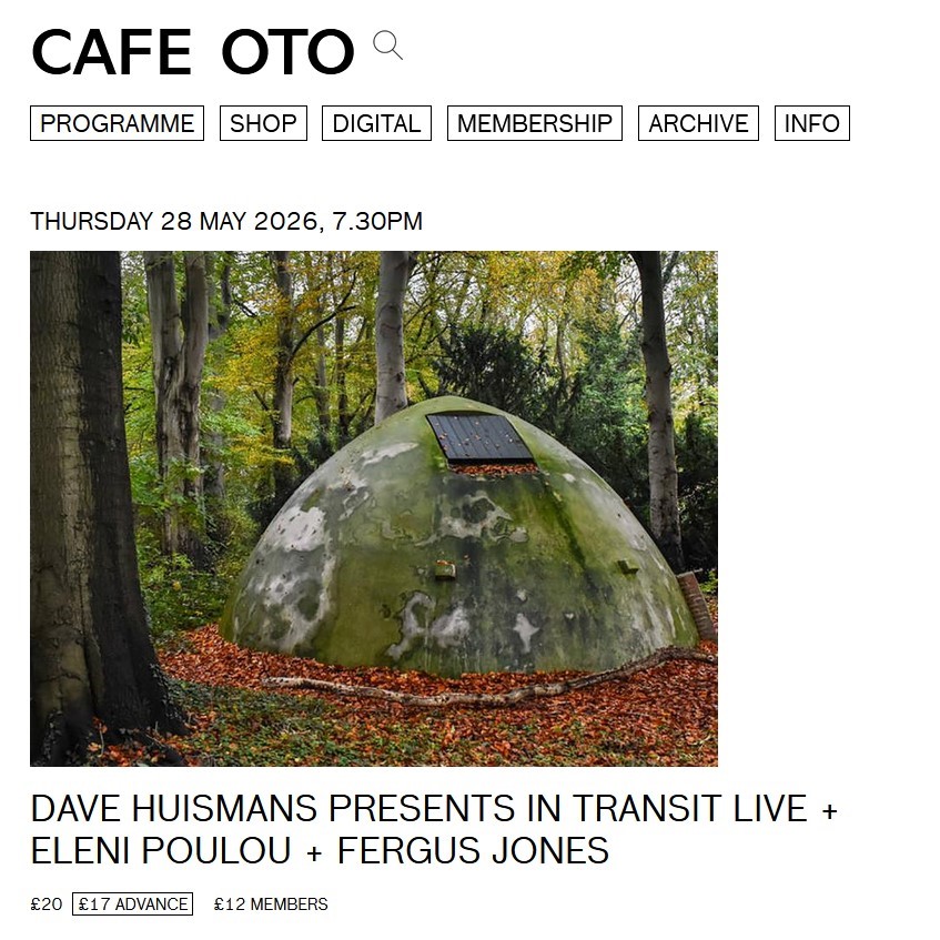 Dave Huismans presents In Transit (Live) + Eleni Poulou + Fergus Jones