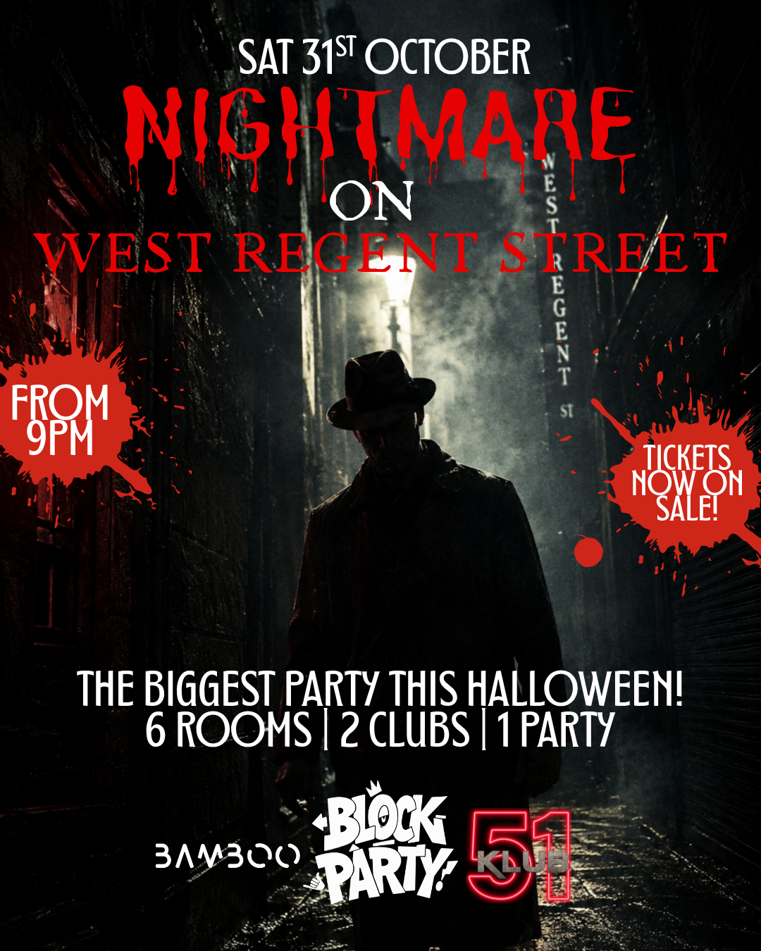Bamboo x Klub51 Block Party: Nightmare On West Regent Street at Bamboo, Lanarkshire G2 2AE