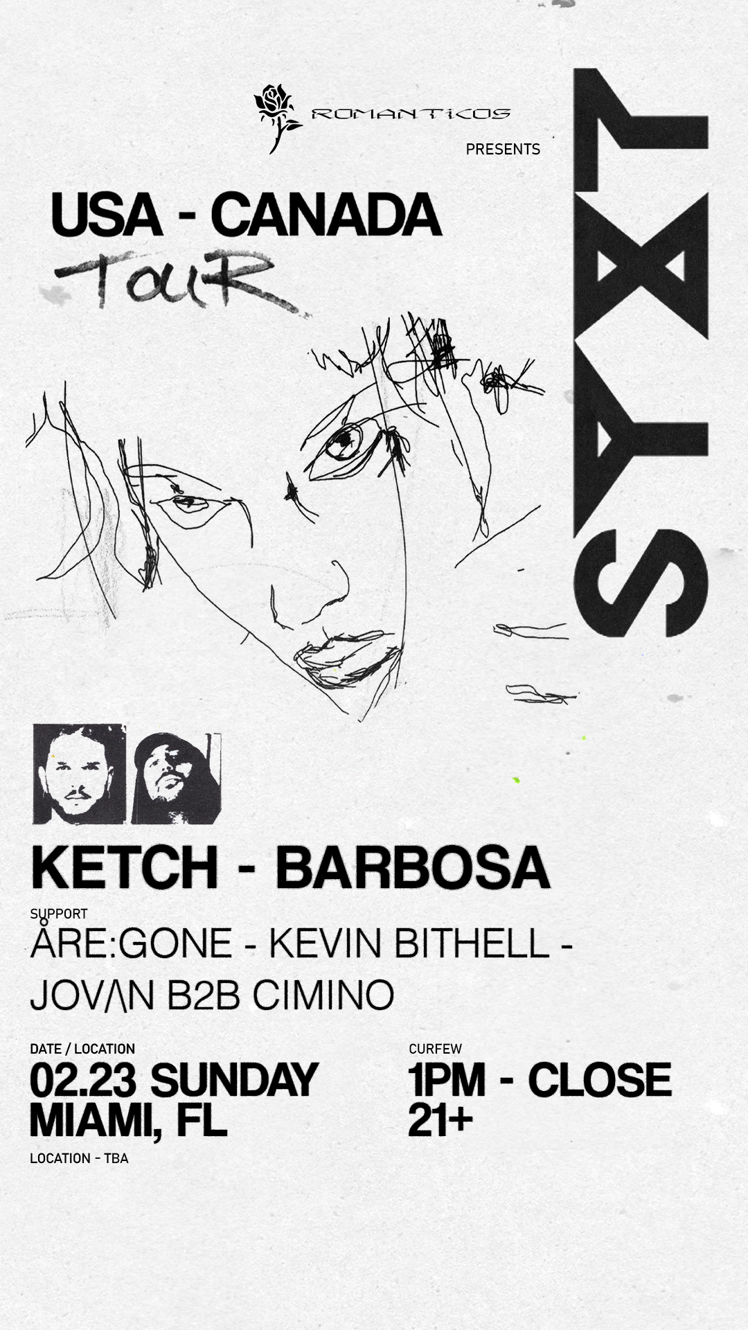 Romanticos presents: SYXT US TOUR flyer