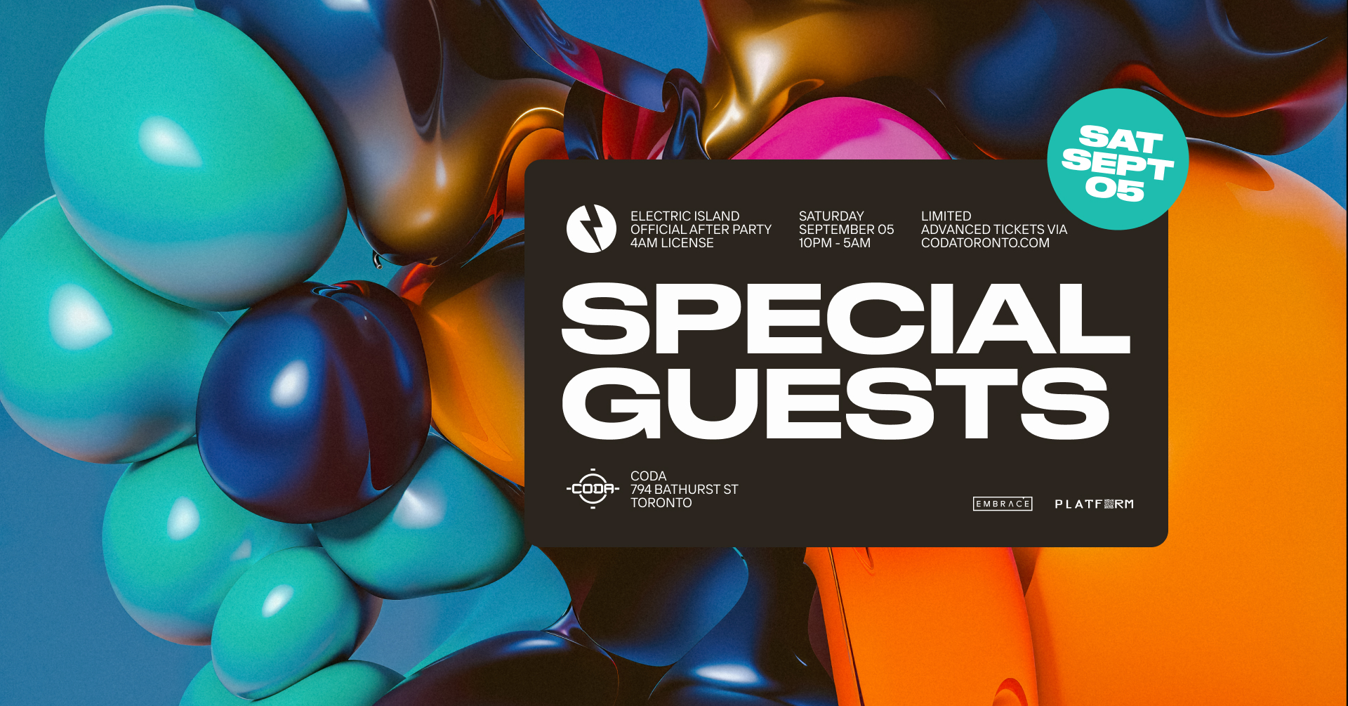 SAT: The Official Electric Island Afterparty x CODA - September 5th
