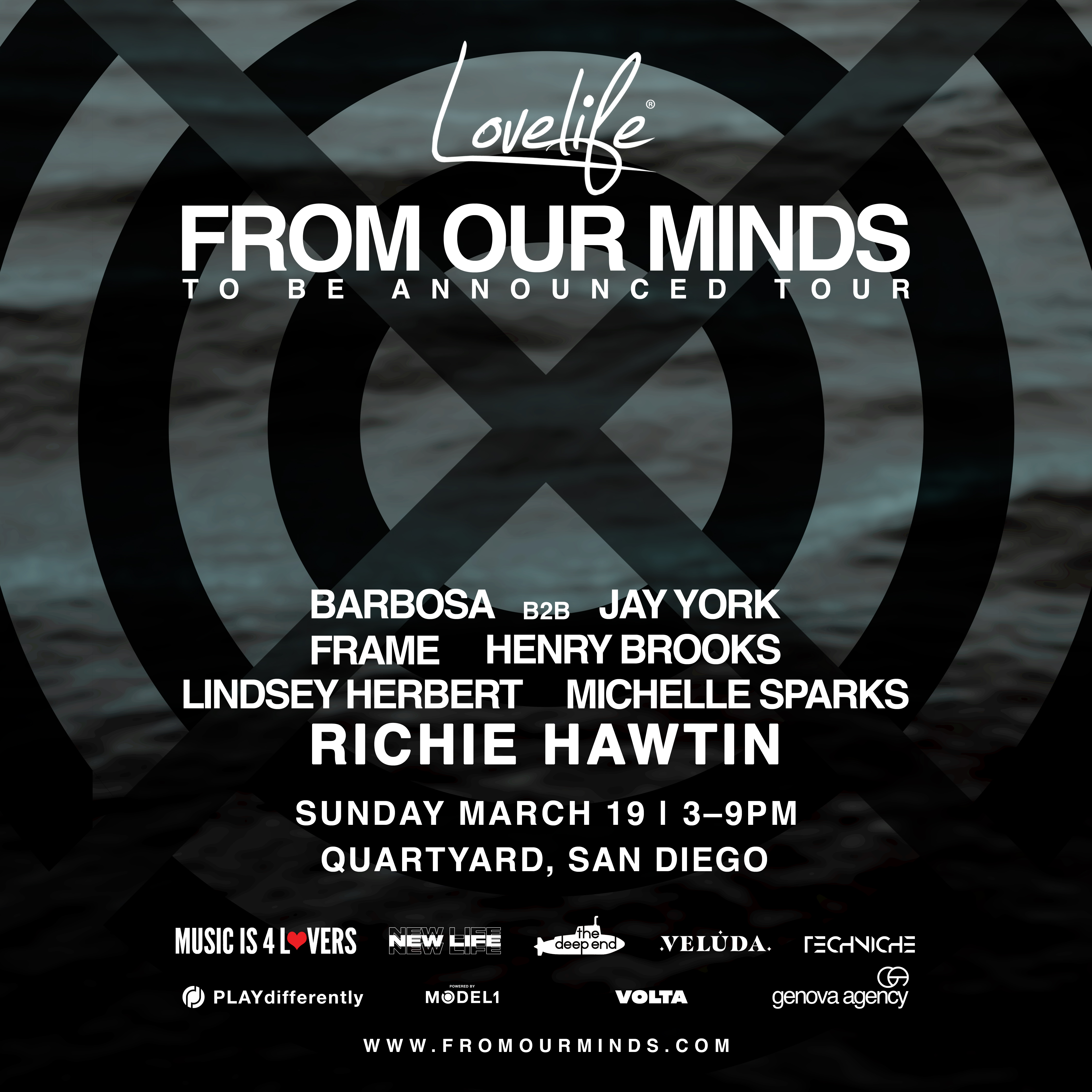 Lovelife X: Richie Hawtin: From Our Minds Tour flyer
