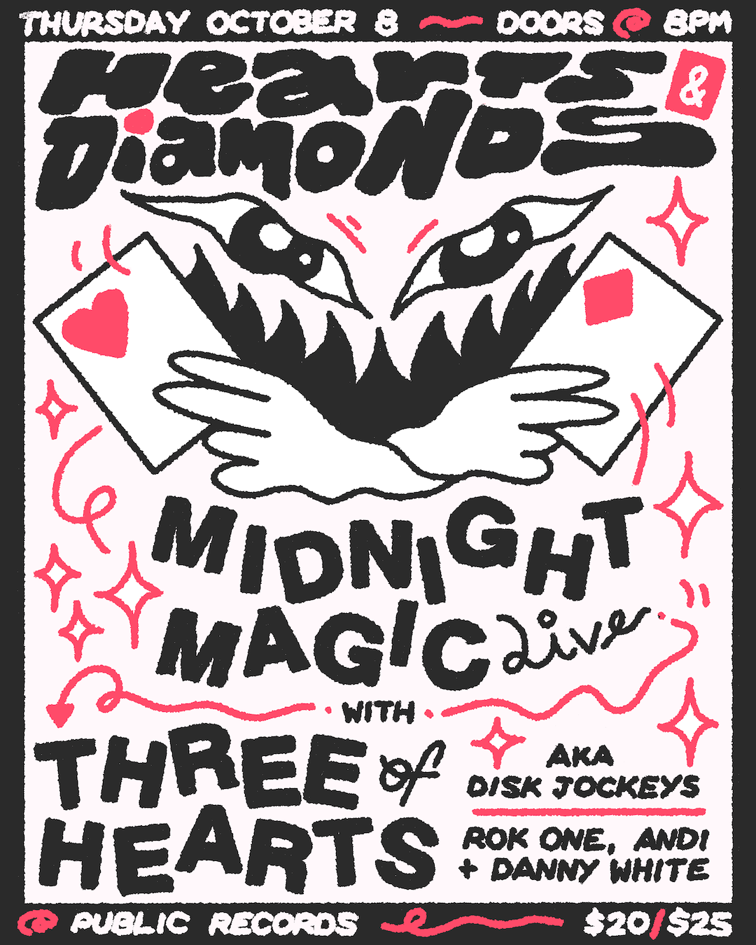 Hearts & Diamonds: Midnight Magic [Live] with Three of Hearts [Rok One, Andi, Danny White] - Public Records